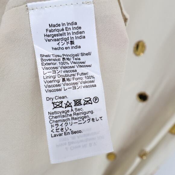 J.Crew Collection Slip Dress Mirror Embellishments Gold Sea Sand Size 10 NWT - Picture 11 of 11